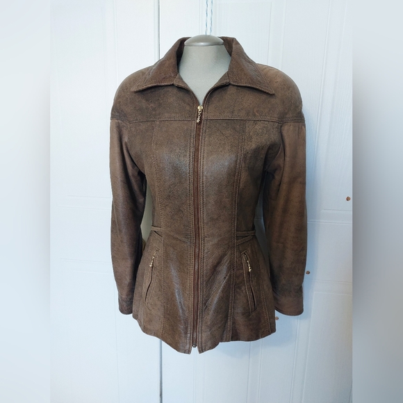 Vintage Jackets & Blazers - Brown Leather Jacket Medium New
